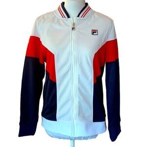 Fila Youth Unisex New Red White Blue Zip Up Track Jacket Sz M